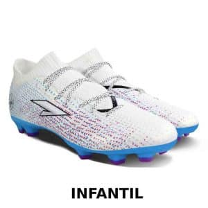 Zapato De Futbol Iron Junior White/Lt.Blue. FG
